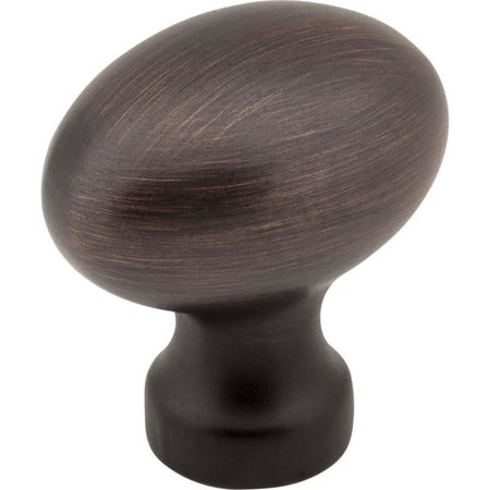 JEFFREY ALEXANDER 1-3/16" Overall Length Brushed Oil Rubbed Bronze Football Bordeaux Cabinet Knob 3990-DBAC